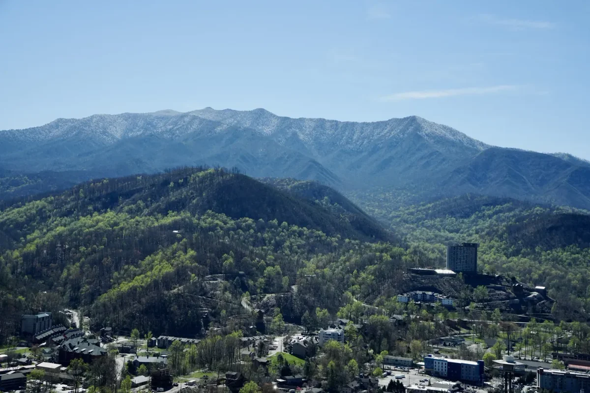 view of gatlinburg from the skybridge