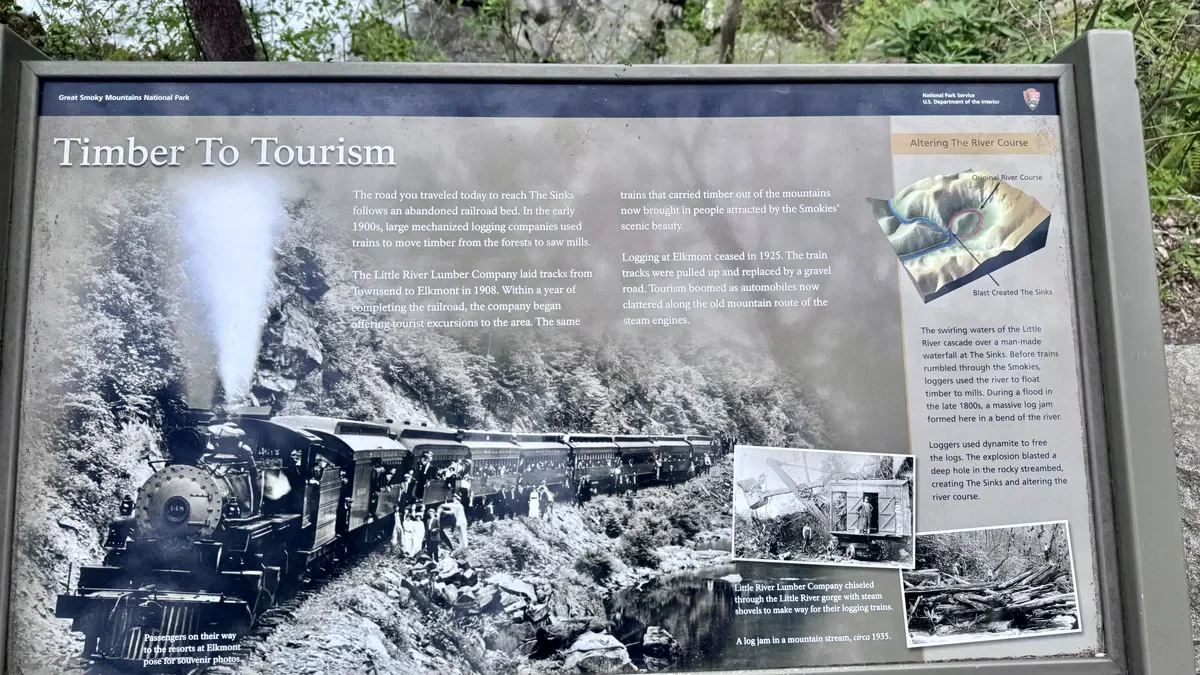 a sign with a picture of a train