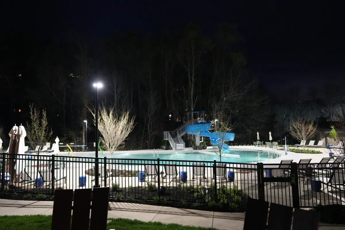 embassy suites in gatlinburg pool area at night