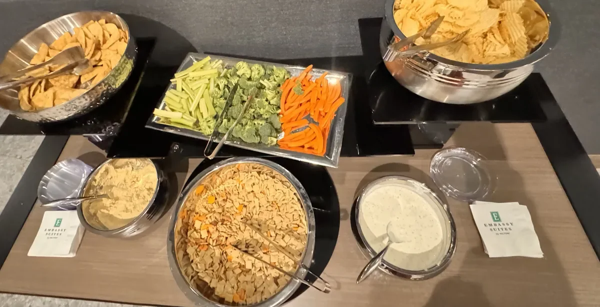 Evening reception snacks Embassy Suites in Gatlinburg