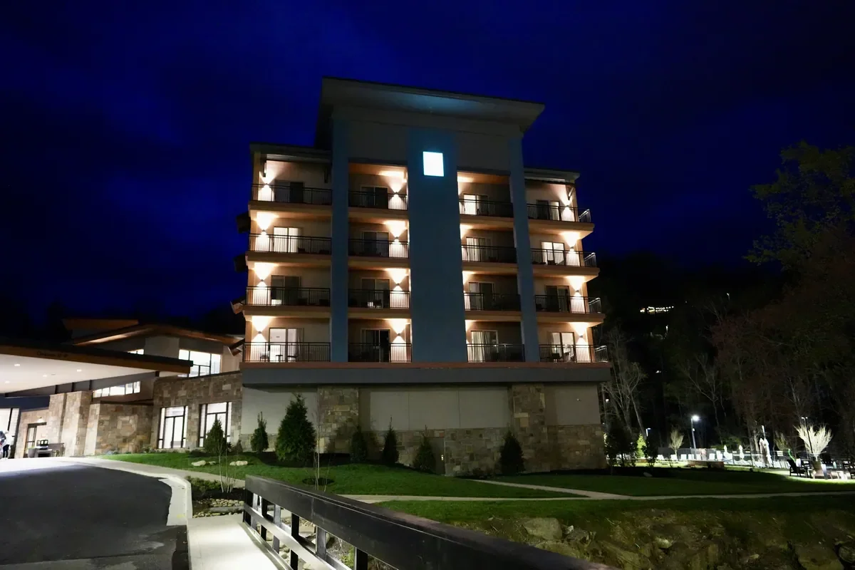night time at Embassy Suites in Gatlinburg