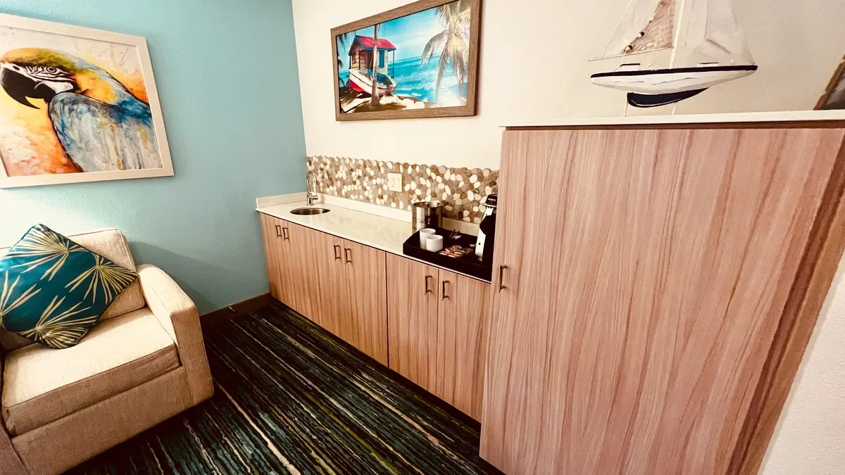 Margaritaville Resort Gatlinburg guest room mini bar 