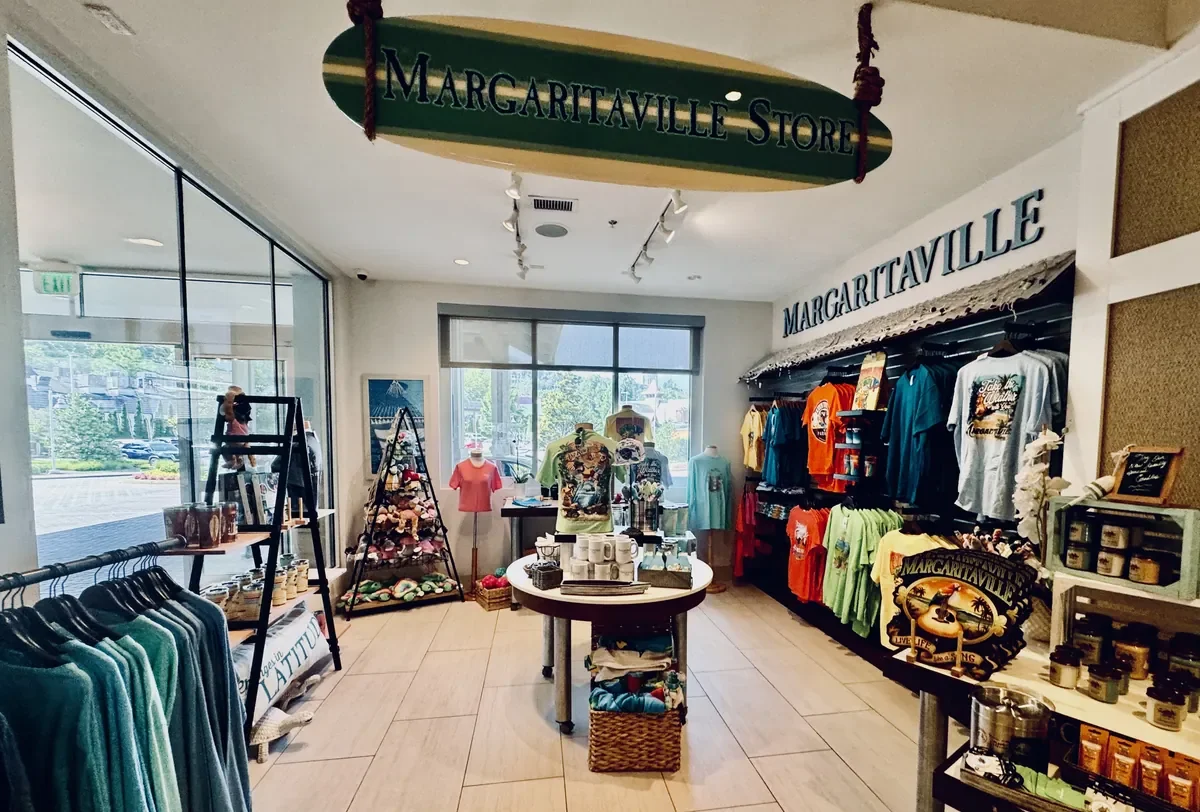 gift shop with margaritaville merchandise