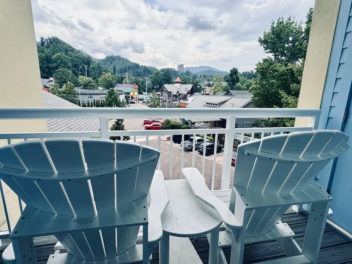 balcony view from room at margaritaville gatlinburg