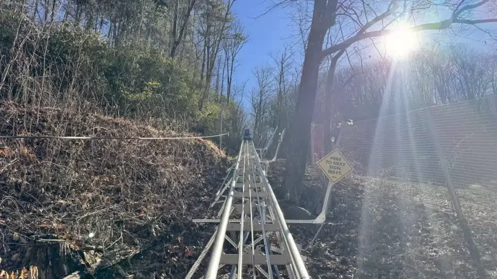 Ober Mountain alpine coaster going up the hill