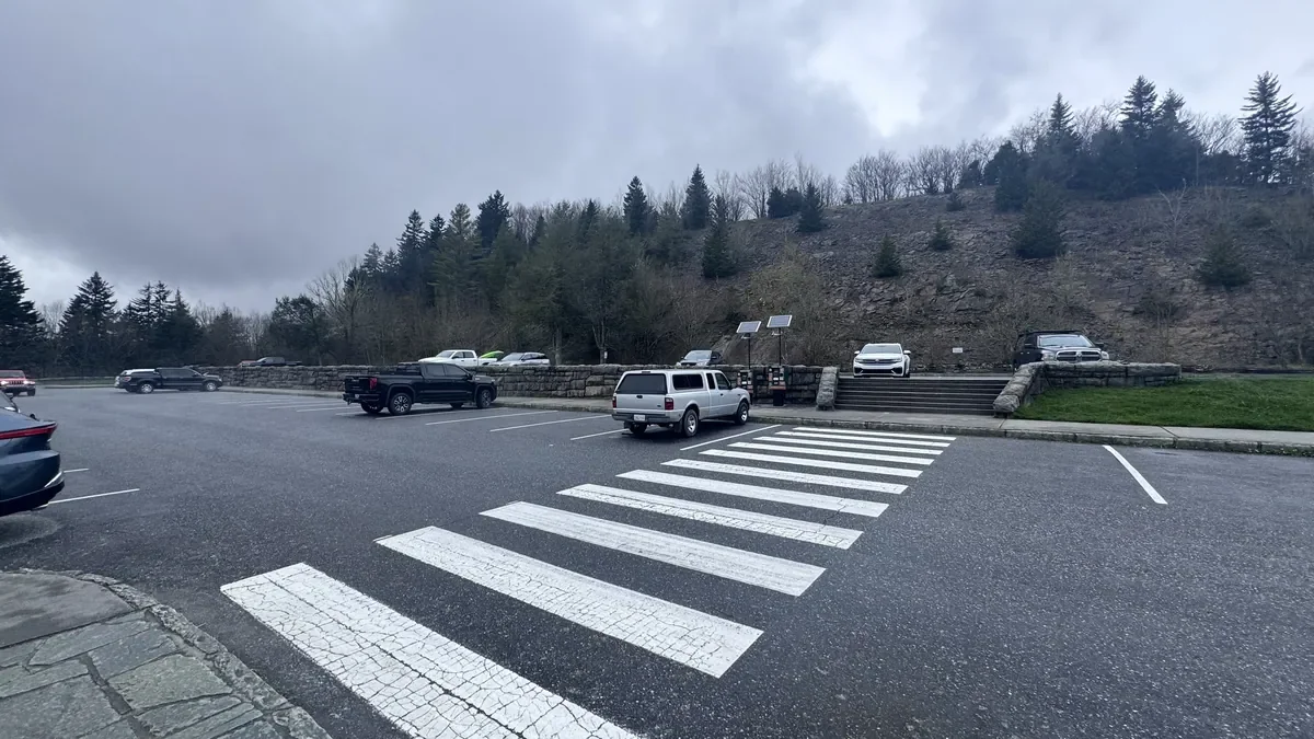 parking lot at newfound gap overlook 