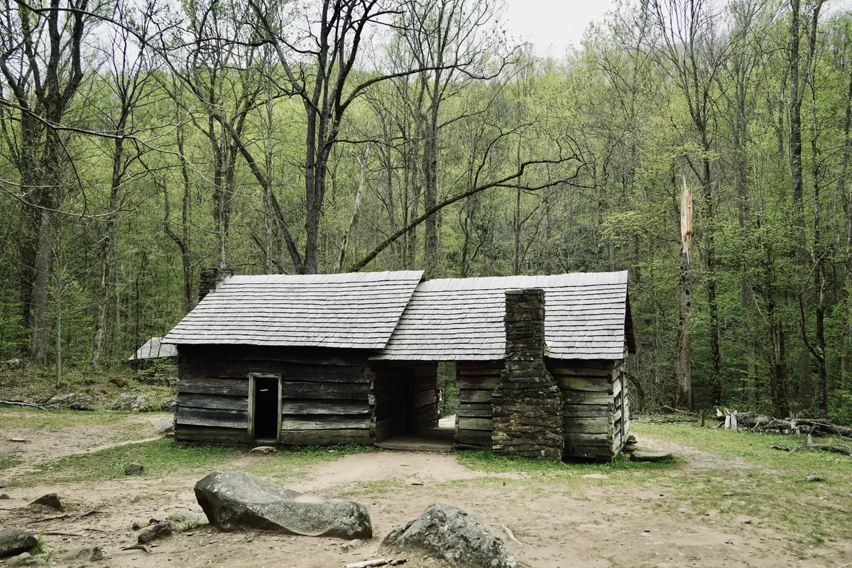 log cabin on roaring fork motor nature trail 