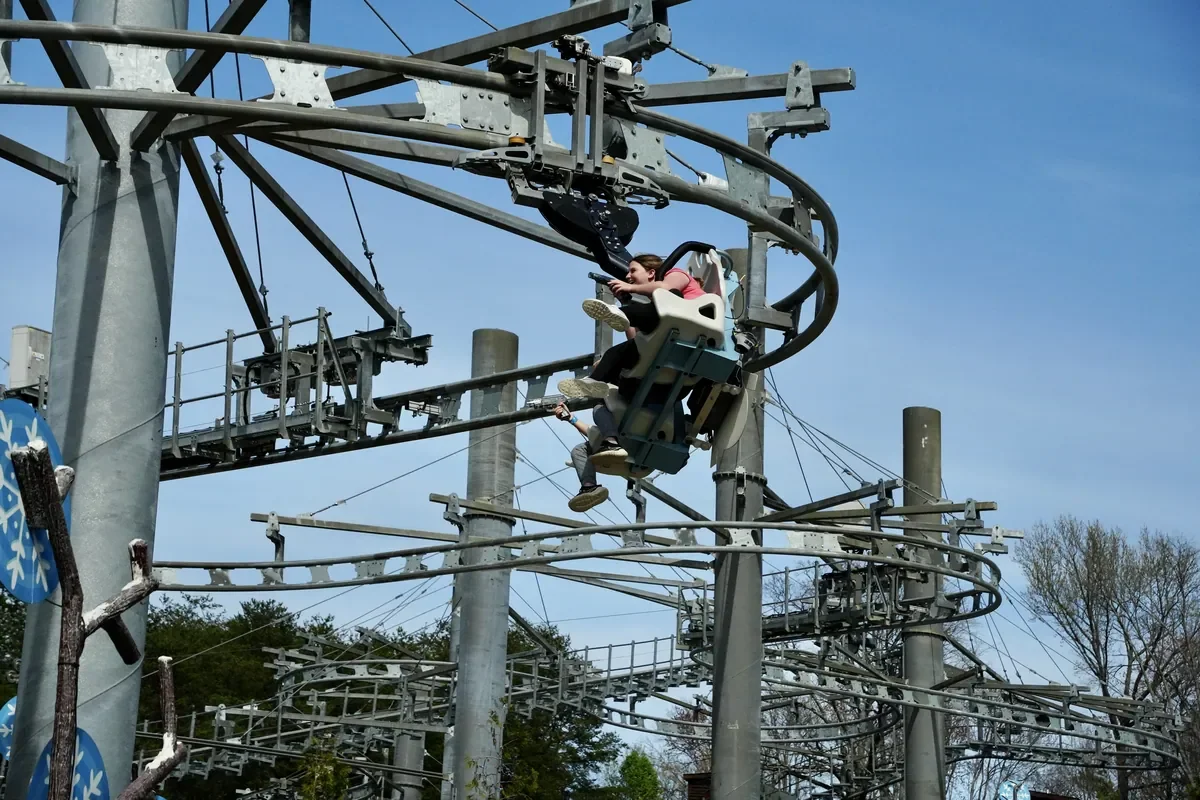 roller coaster with laser gun at rowdy bear ridge