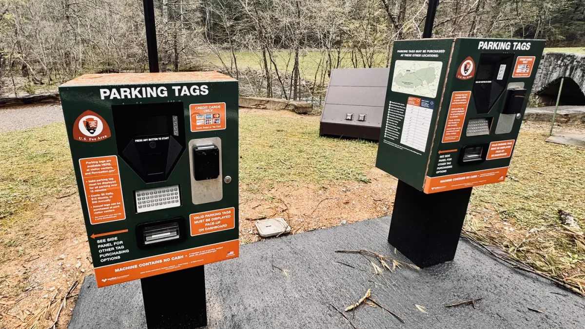 Townsend Wye parking tag machines