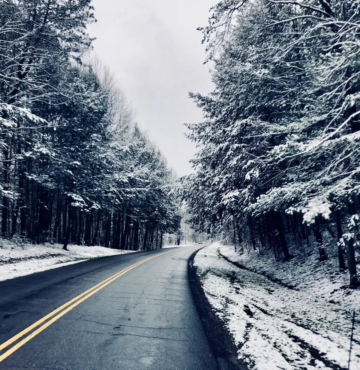 Where To See Snow In Tennessee 7 snow on the road near gatlinburg