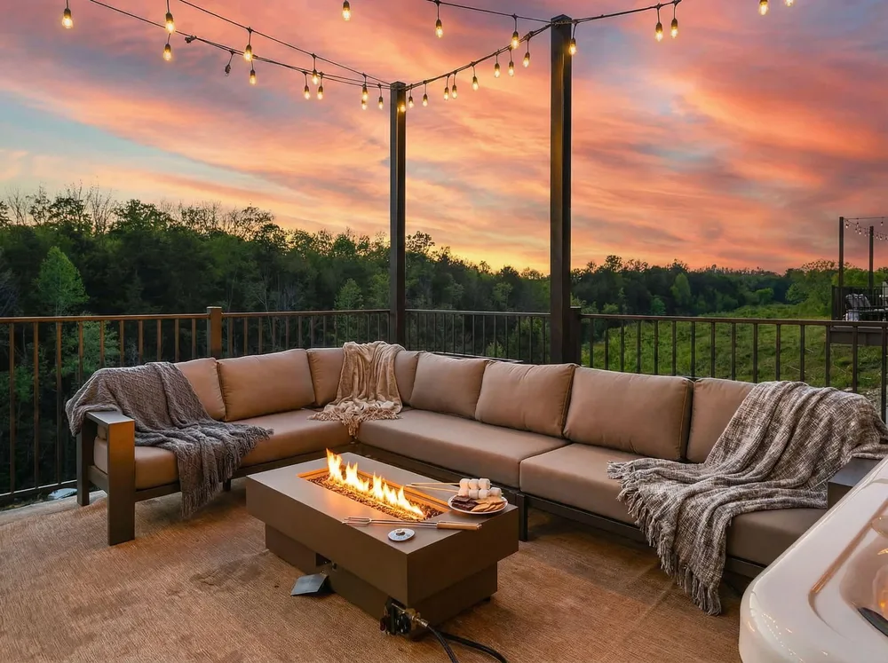 Outdoor seating area with fire pit