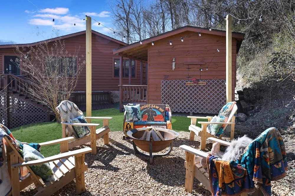 Outdoor seating area with fire pit