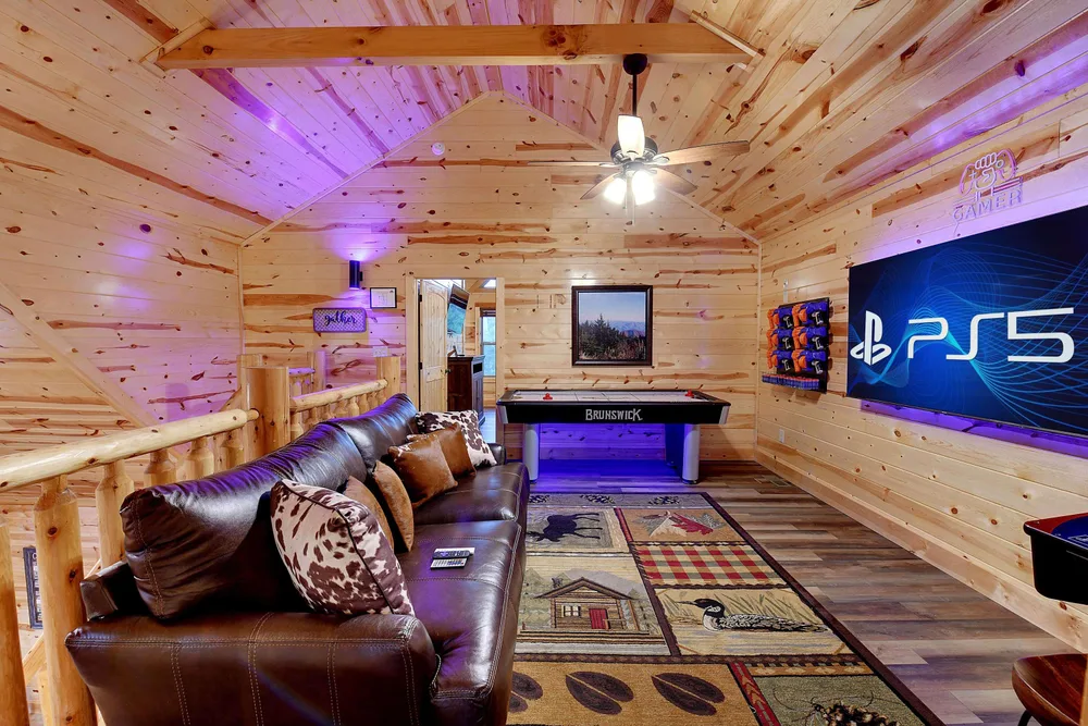 Cozy game room with PS5 setup