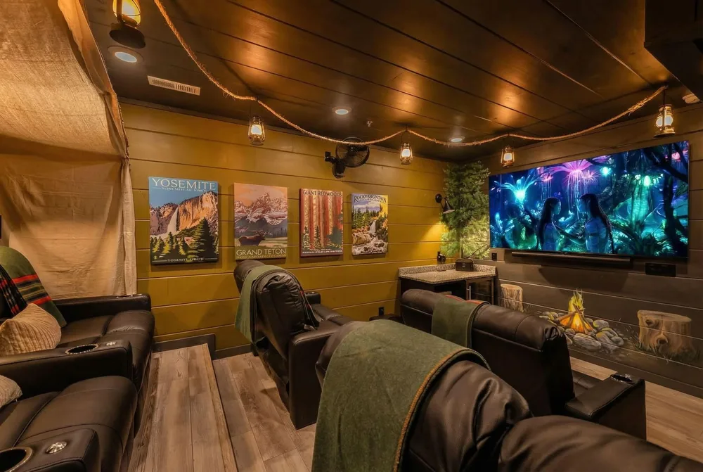 Cozy home theater with reclining seats