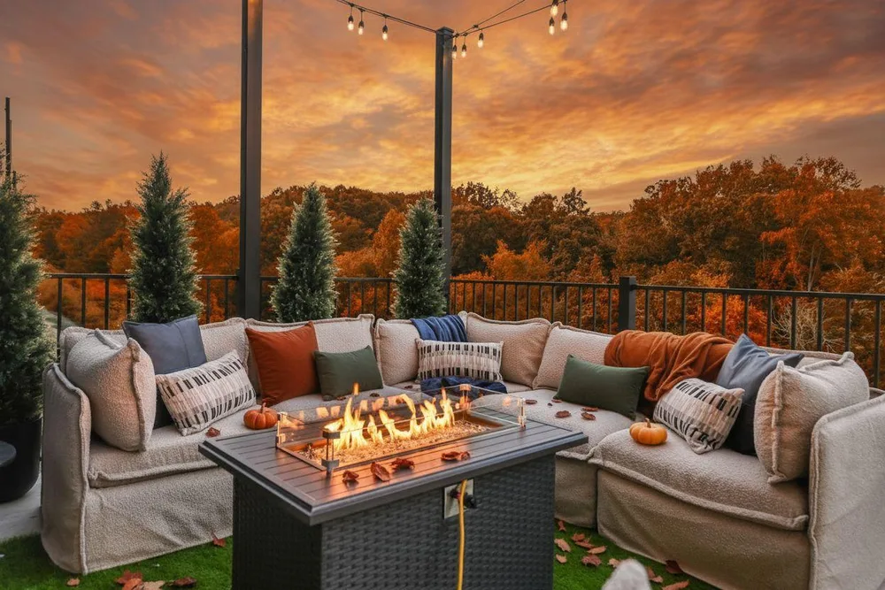 Cozy outdoor seating with fire pit