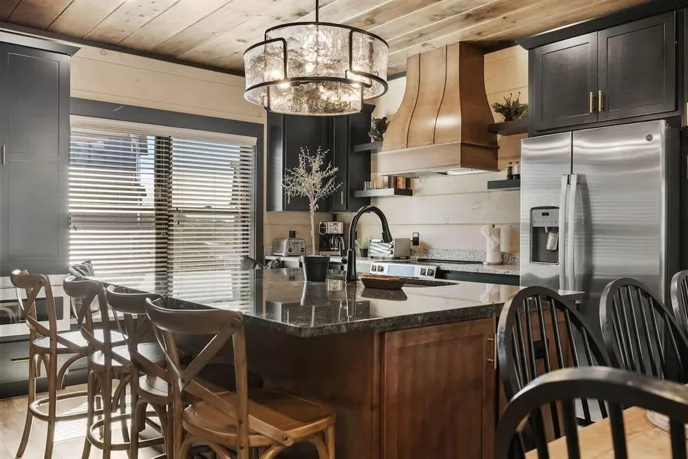 Cozy kitchen with island seating area