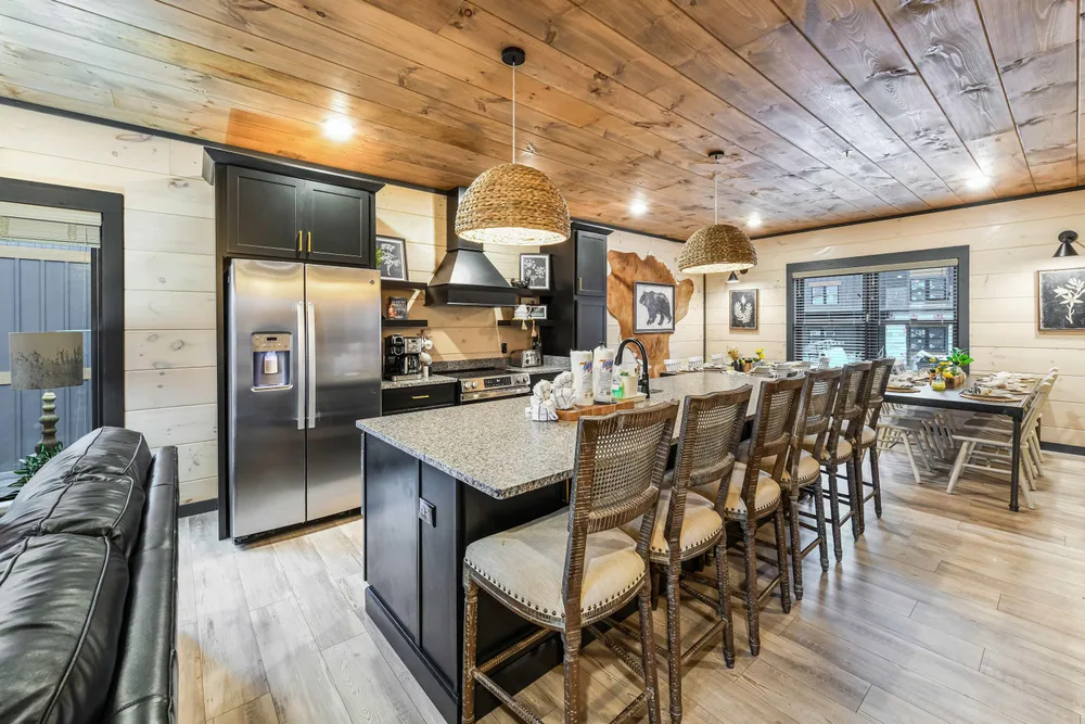 Spacious kitchen and dining area setup