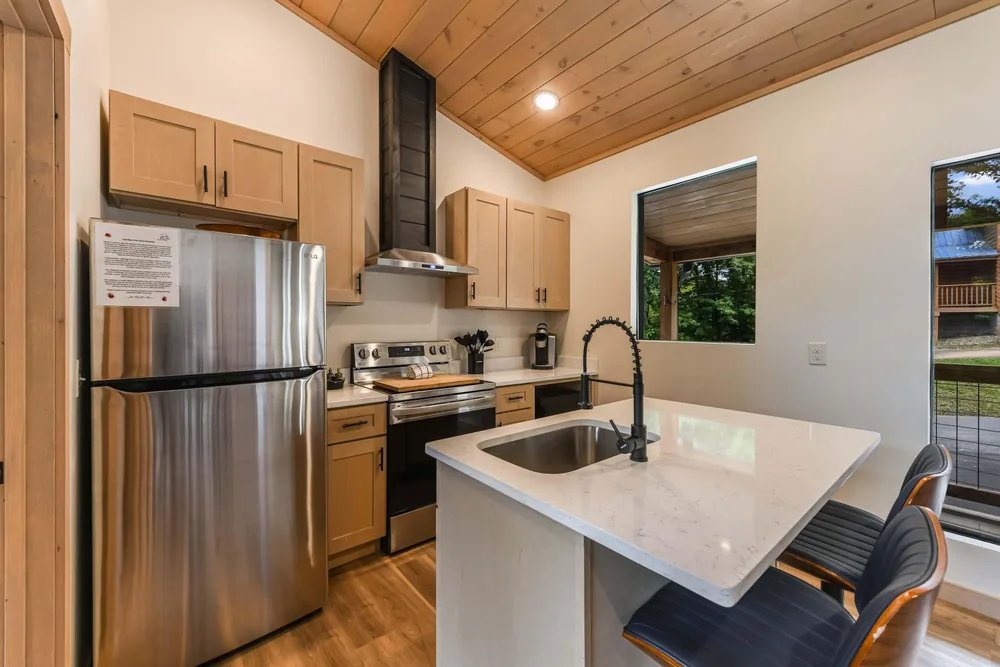 Modern kitchen with stainless steel appliances