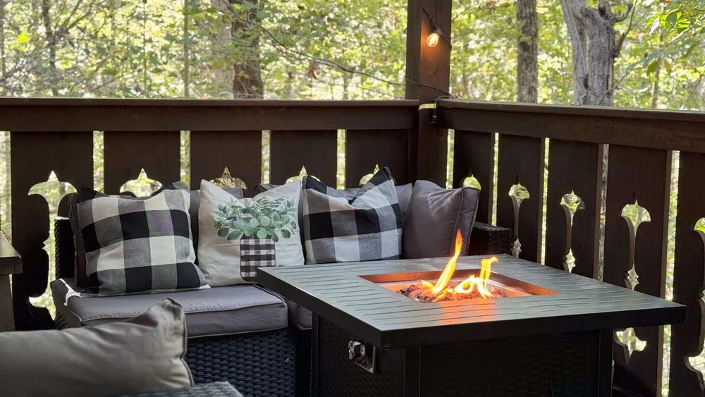 Cozy outdoor seating with fire pit