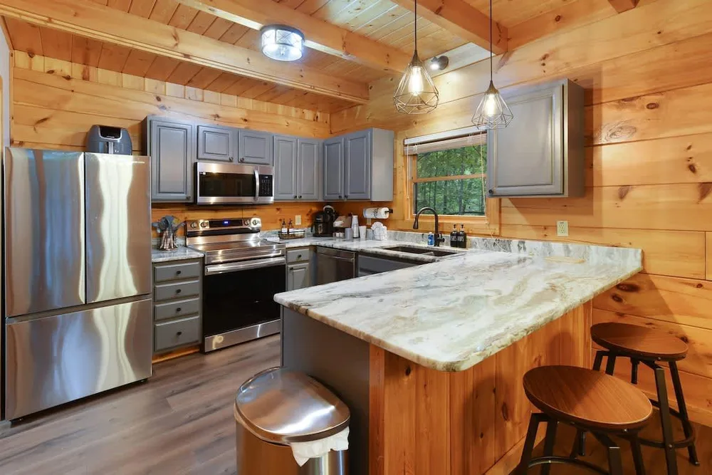 Modern kitchen with stainless appliances