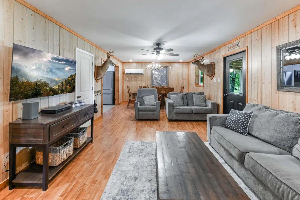 Cozy living room with rustic decor