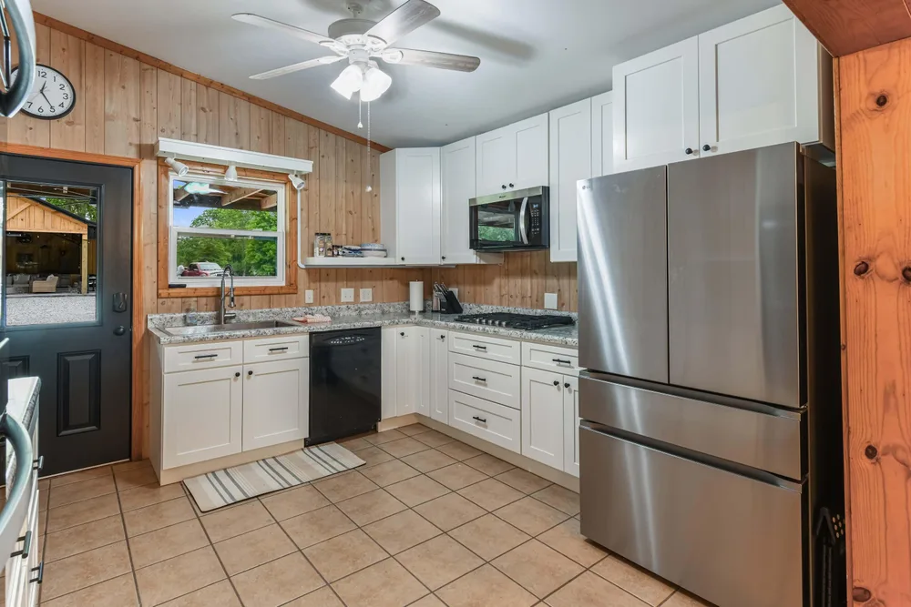 Modern kitchen with stainless steel appliances